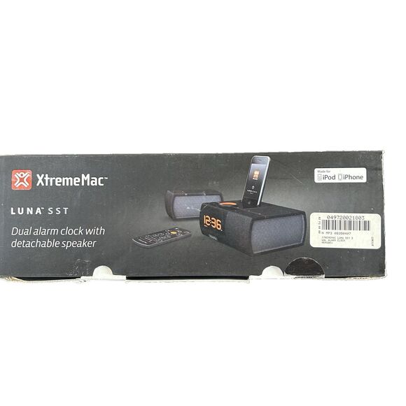 XtremeMac Luna SST IPU-LSS-11 Dual Alarm Clock 30-PIN Dock Compatible w/Apple - Picture 5 of 10